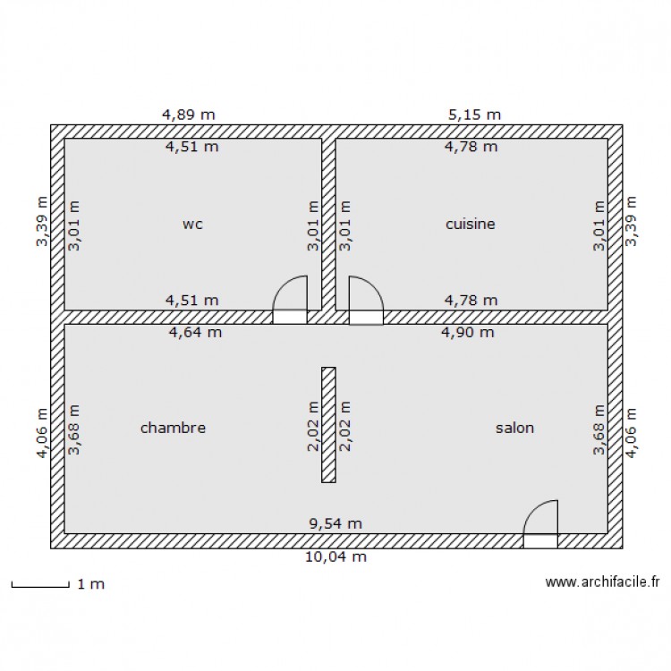 studio . Plan de 0 pièce et 0 m2