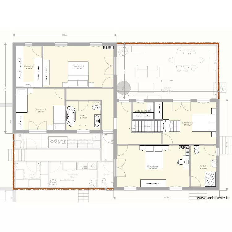 plan maison 2 cubes. Plan de 