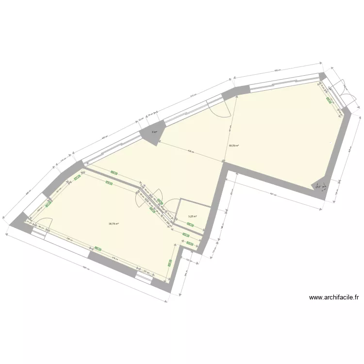 CH03160 RDC  AVEC CUISINE FUTURE. Plan de 