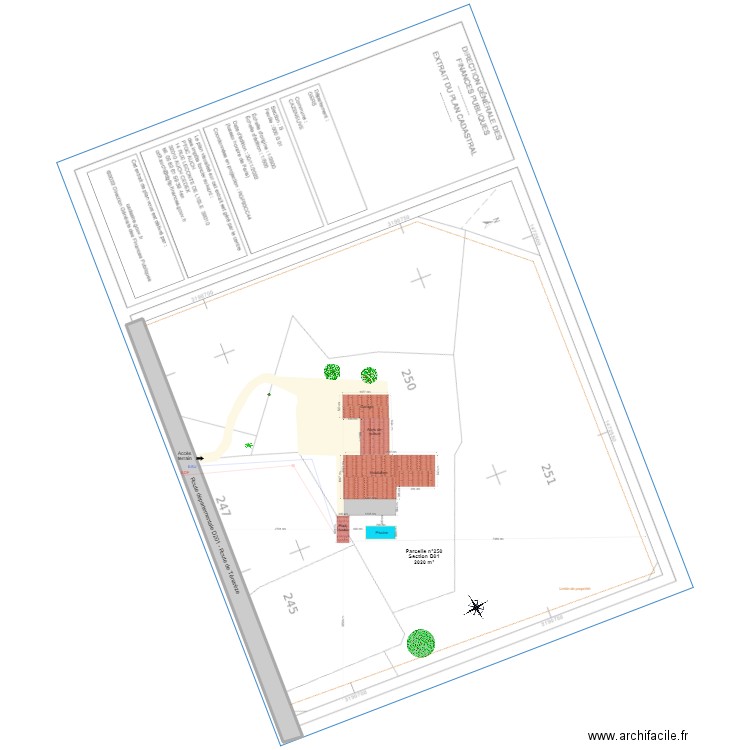 plan de masse. Plan de 1 pièce et 455 m2