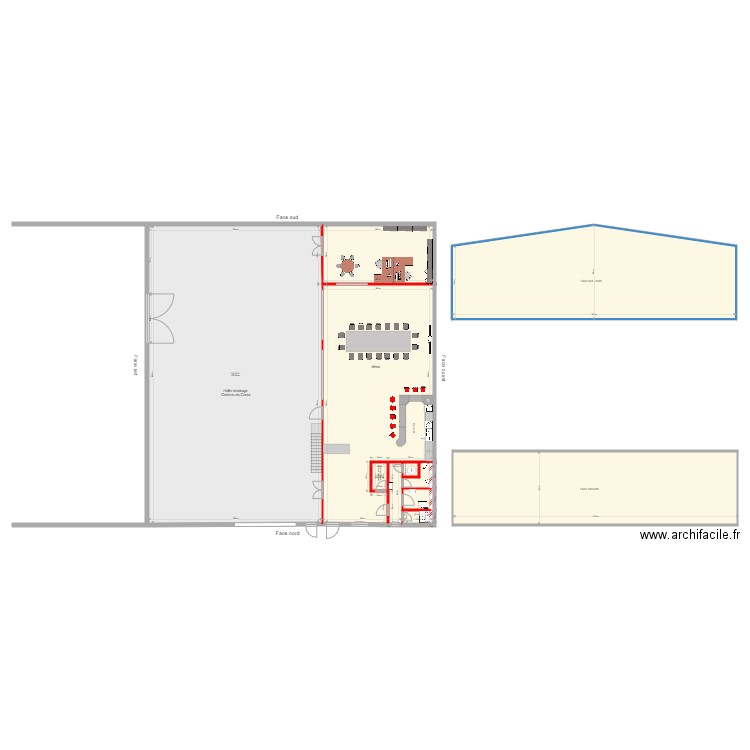 Cartons du Coeur 2. Plan de 8 pièces et 838 m2