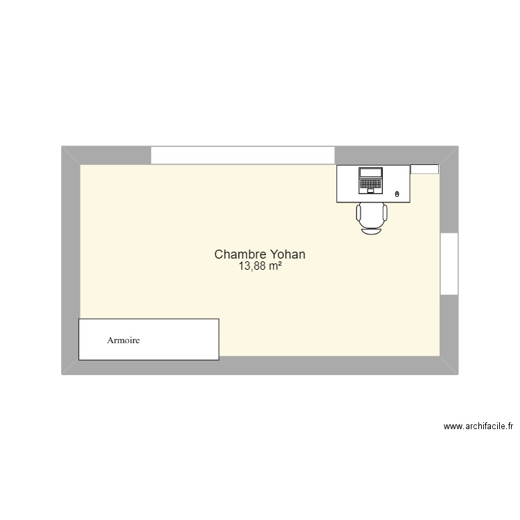 Chambre Yohan. Plan de 0 pièce et 0 m2