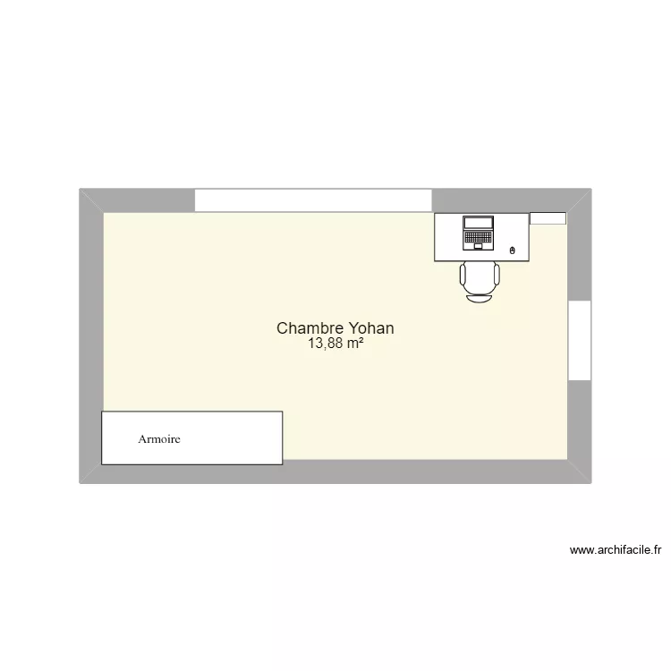 Chambre Yohan. Plan de 