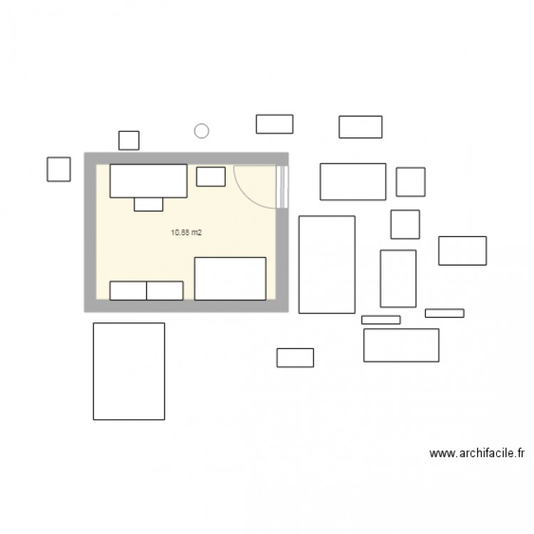 Chambre 2. Plan de 1 pièce et 11 m2