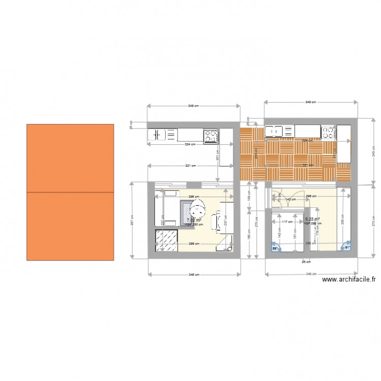 Cabanon pierres et briques 2 étages. Plan de 0 pièce et 0 m2