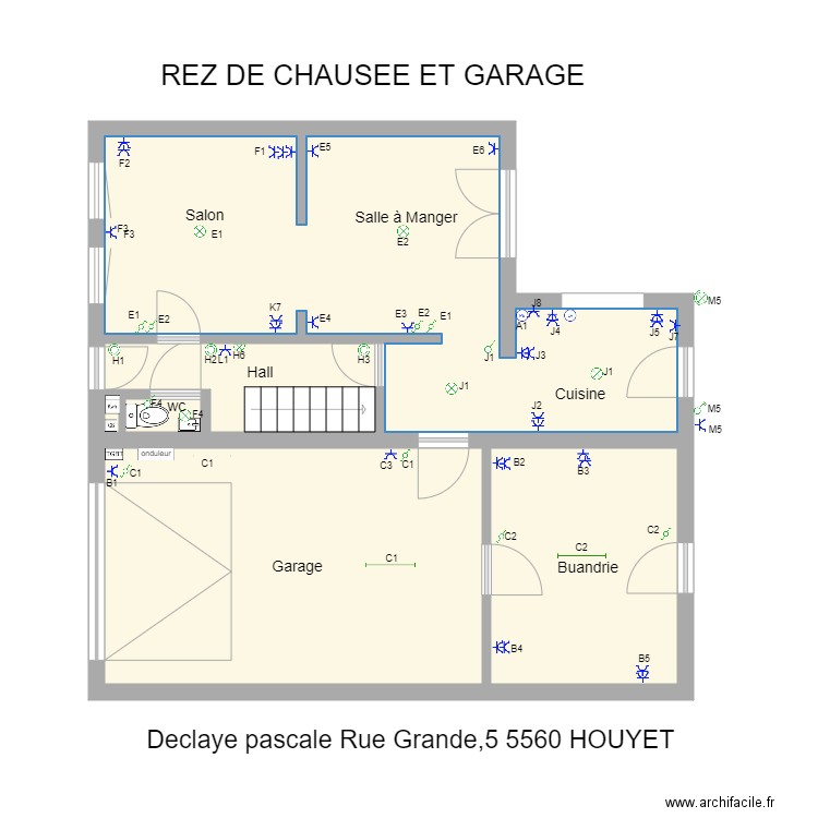 REZ DE CHAUSSEE P. Plan de 0 pièce et 0 m2