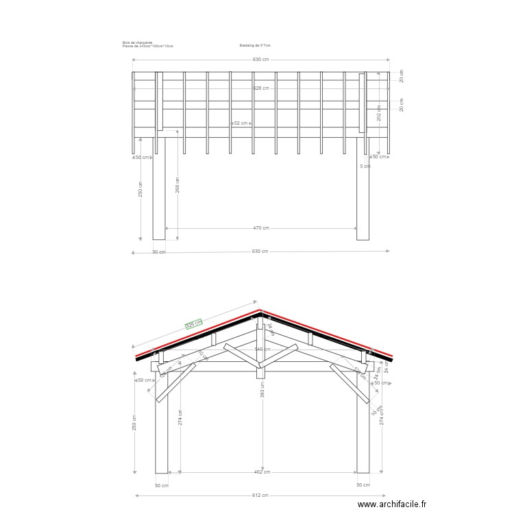 plan garage vu de coté. Plan de 0 pièce et 0 m2