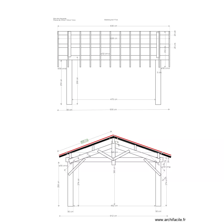 plan garage vu de coté. Plan de plan garage vu de coté. Plan de