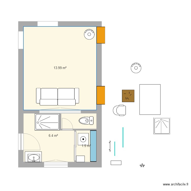 Grrr RdC 2023 - 16. Plan de 3 pièces et 22 m2