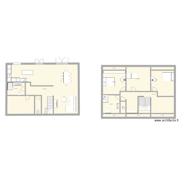 Etage 1. Plan de 11 pièces et 176 m2