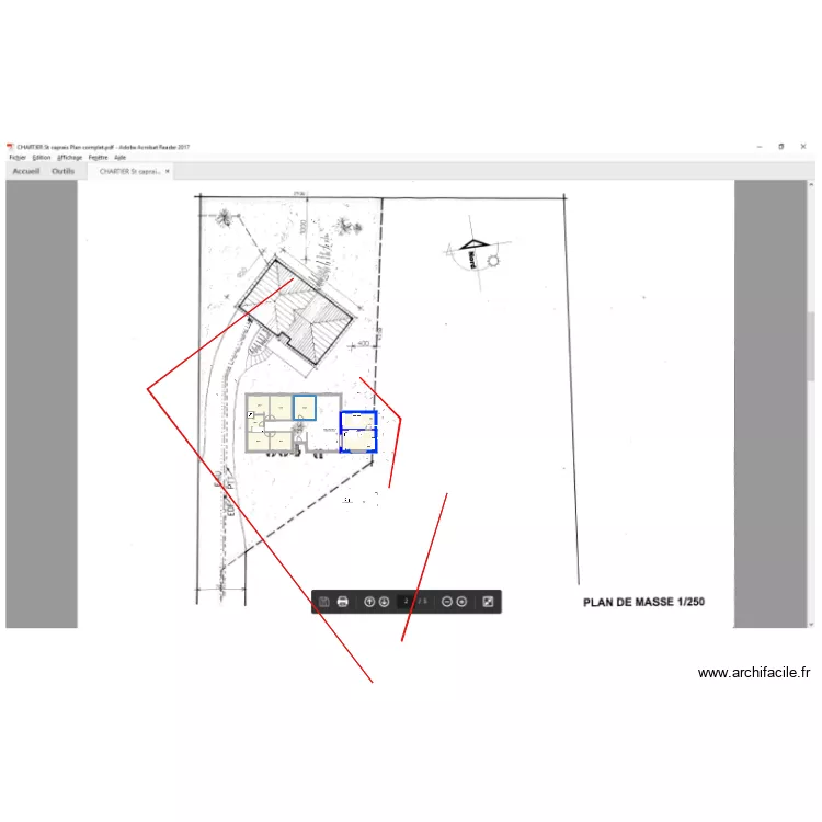 extension en largeur sans prises. Plan de 