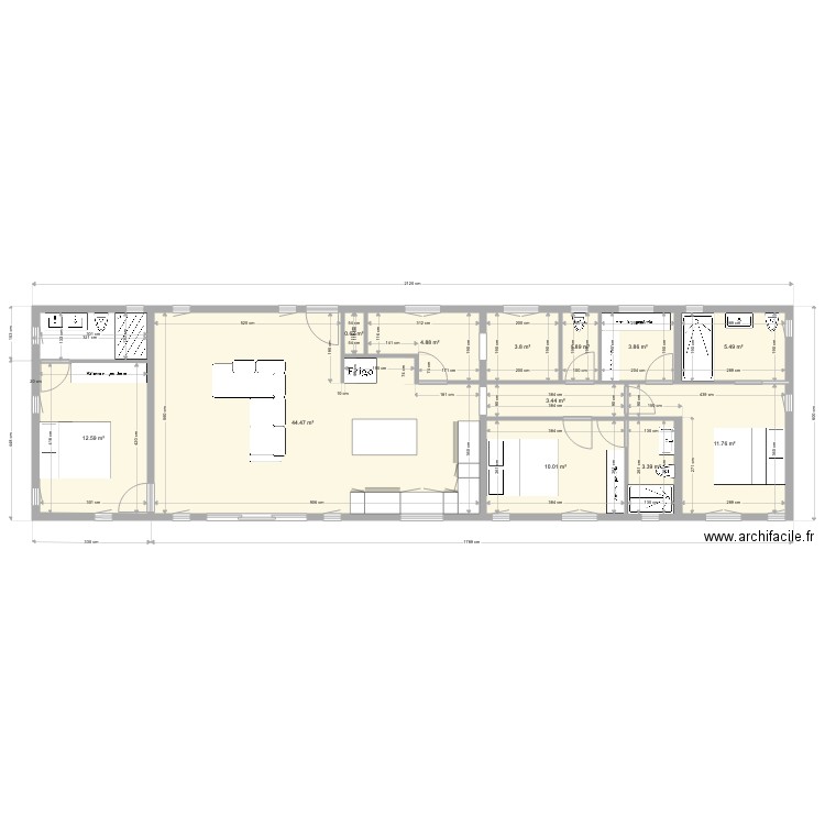 maison rectangle 16082020. Plan de 0 pièce et 0 m2