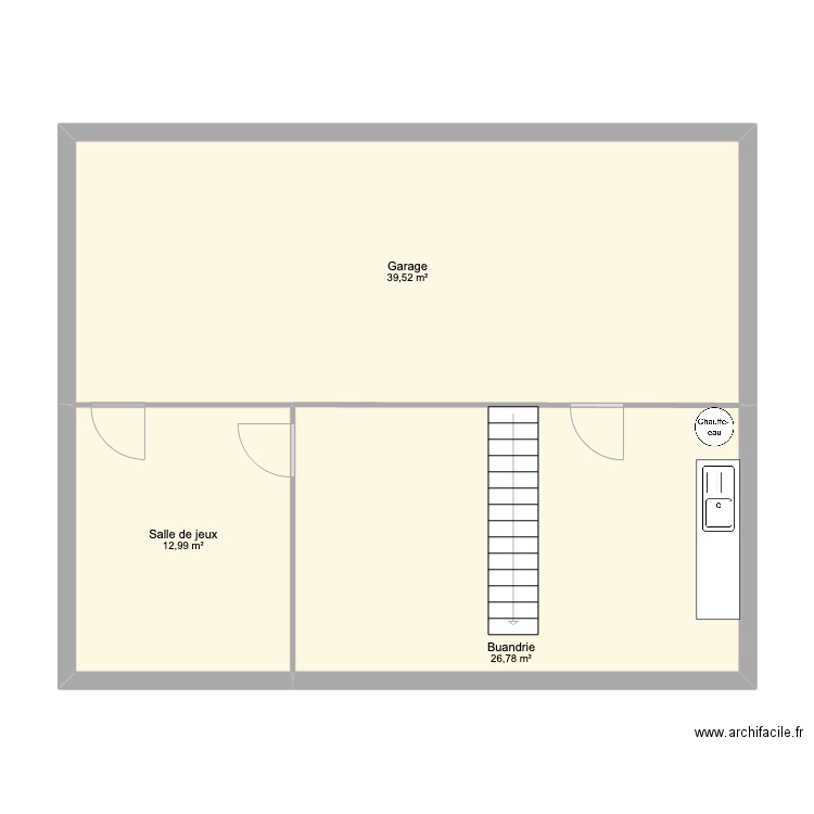 SSOL. Plan de 3 pièces et 79 m2