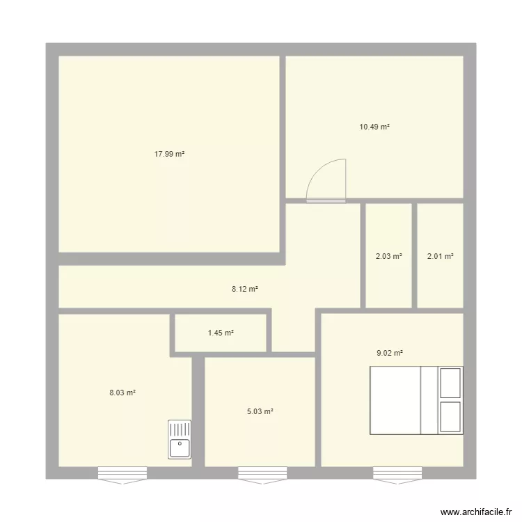 Appartement Bagneux v3. Plan de 