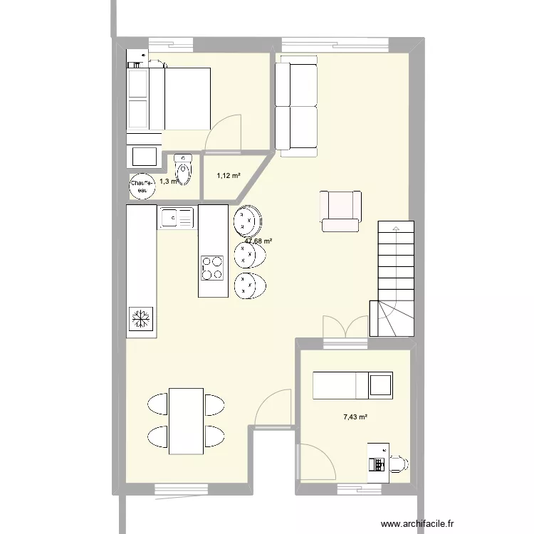 MAISON RDC motif. Plan de 