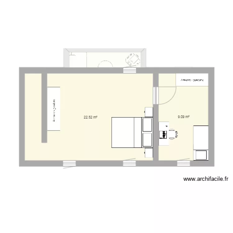 Elouges meubl&eacute;. Plan de 