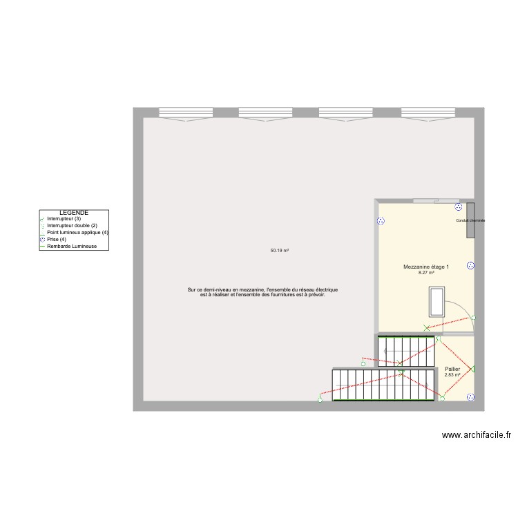 Plan elec mezzanine. Plan de 0 pièce et 0 m2