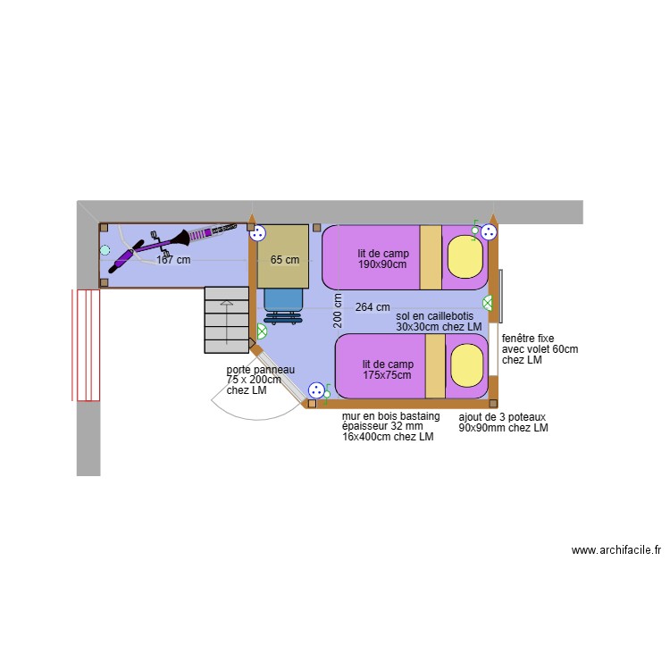 cabane 06. Plan de 1 pièce et 5 m2