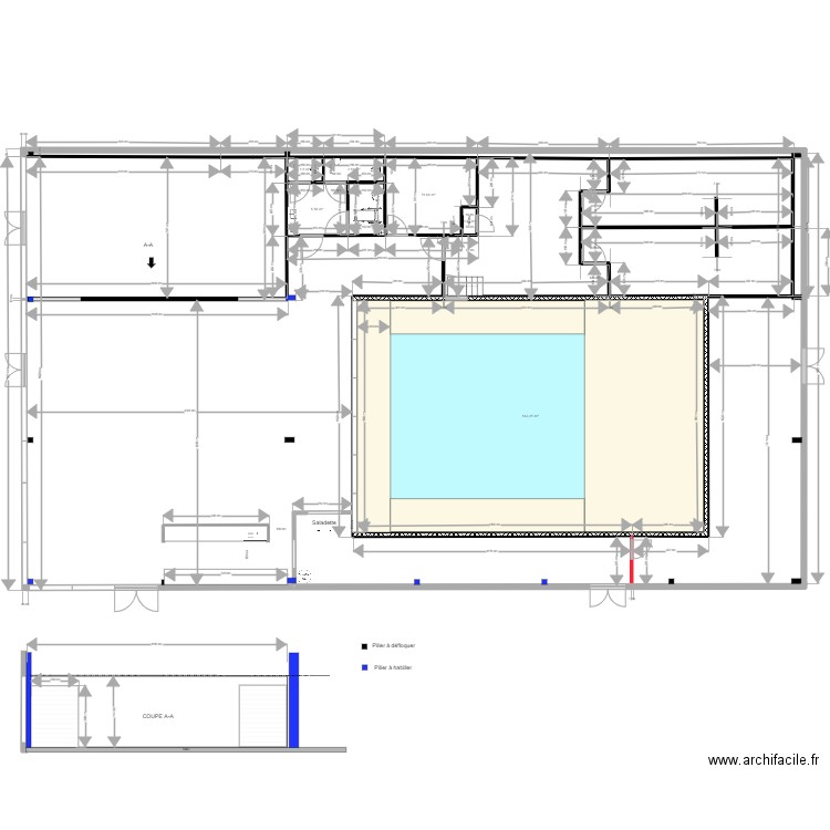 Plan TAKE OFF définitif artisan. Plan de 7 pièces et 168 m2