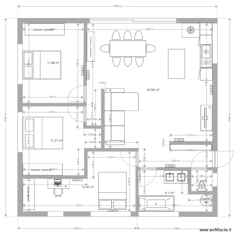 maison 3. Plan de 