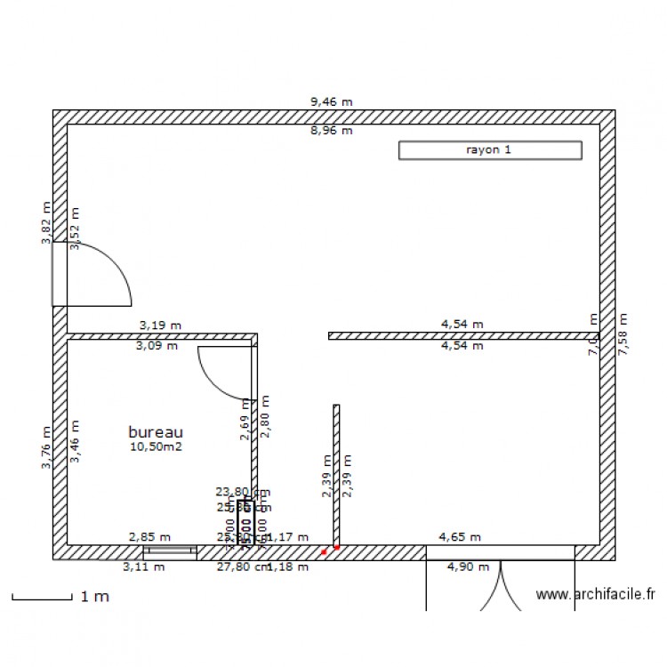 rez de chaussée existant. Plan de 0 pièce et 0 m2