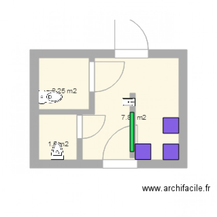 WC salle. Plan de 0 pièce et 0 m2