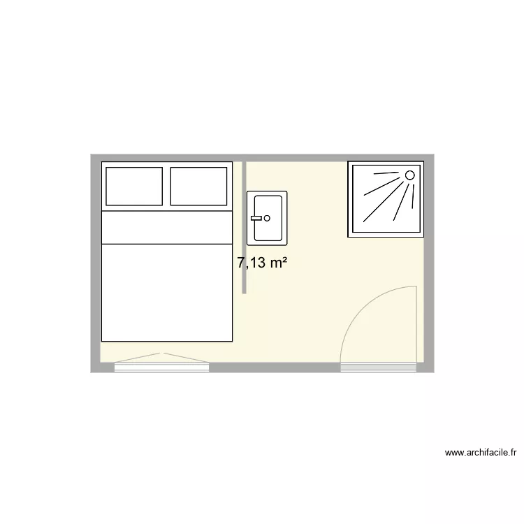 Chambre amis. Plan de 