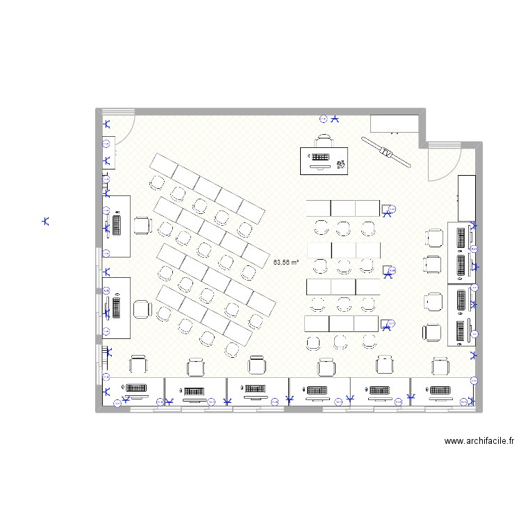 hhygh. Plan de 1 pièce et 64 m2