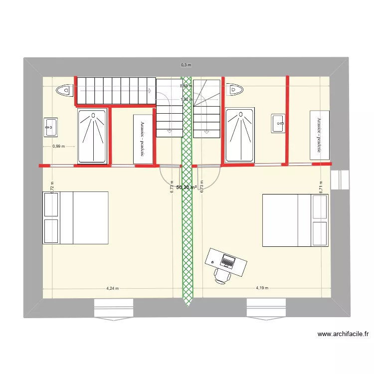 Plan étage architecte. Plan de 1 pièce et 56 m² Plan étage architecte. Plan de 1 pièce et 56 m²