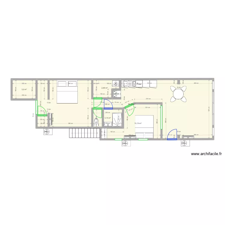 1090 2 Bain gd room. Plan de 