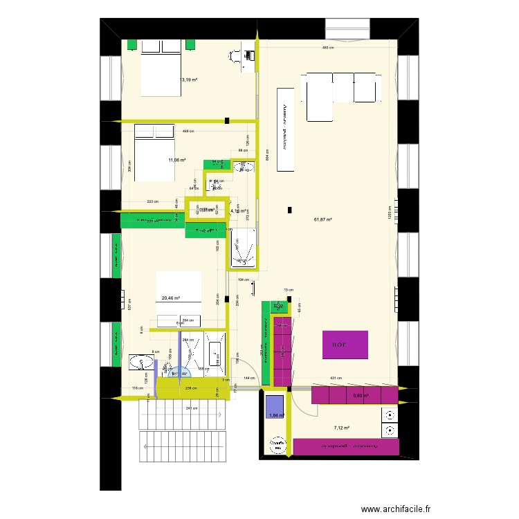 appartement 23. Plan de 9 pièces et 121 m2