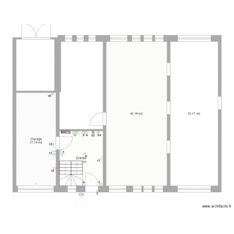 éclairage RdC. Plan de 0 pièce et 0 m2