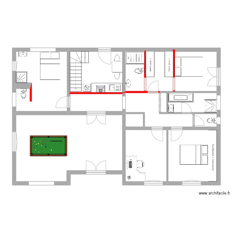 MOREAU 1 er étage. Plan de 0 pièce et 0 m2