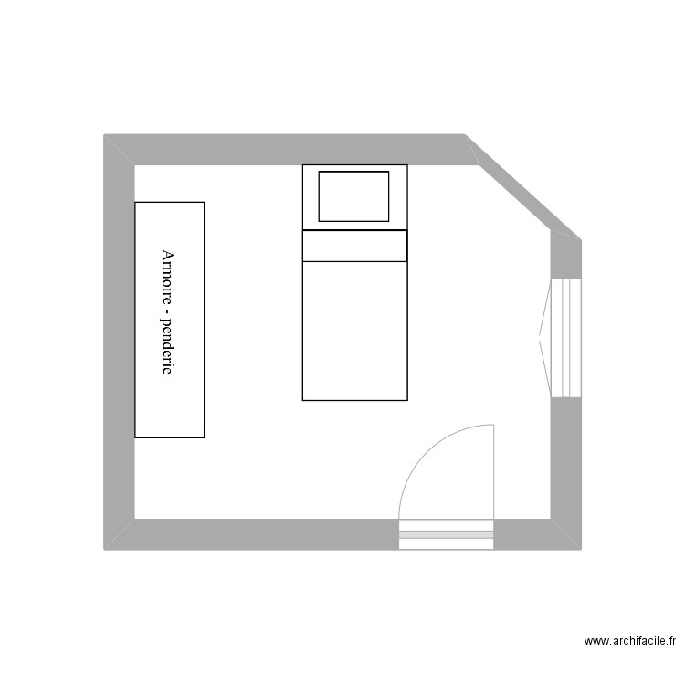 LAURETTE. Plan de 1 pièce et 10 m2