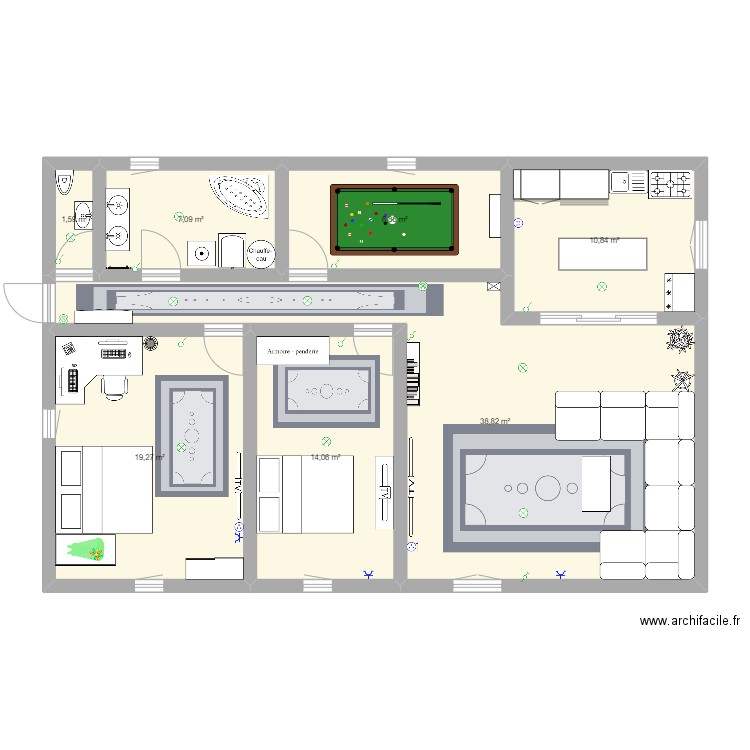 ma maison . Plan de 7 pièces et 101 m2