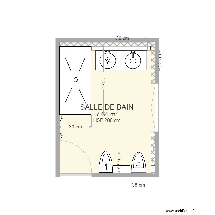 SALLE DE BAIN. Plan de 0 pièce et 0 m2