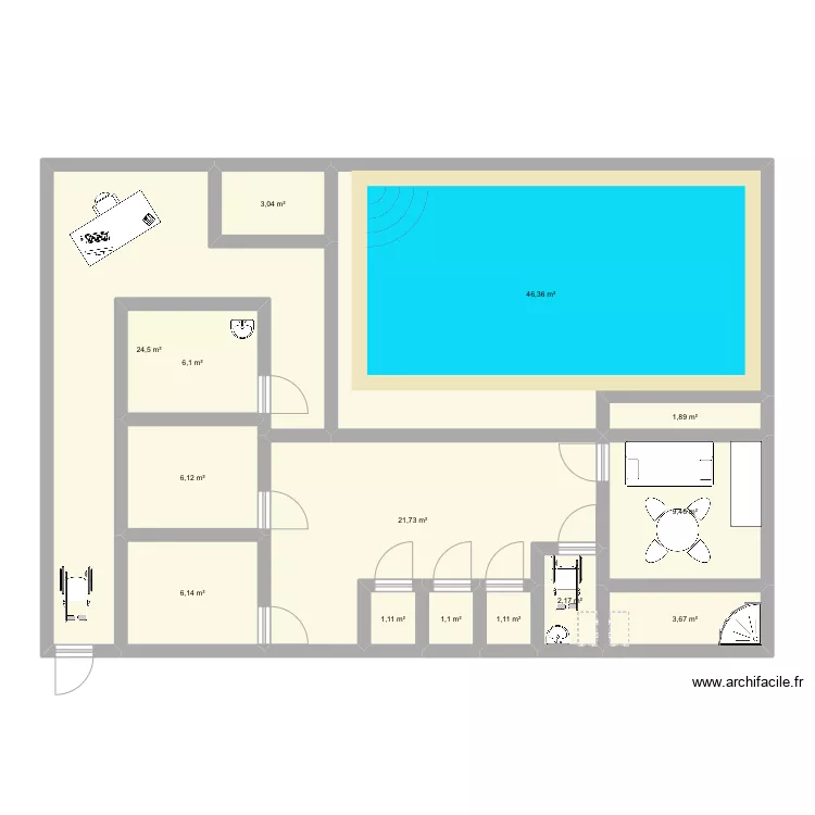 Cabinet kin&eacute;. Plan de 