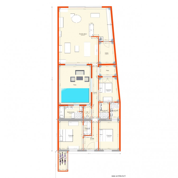 rénovation 50. Plan de 0 pièce et 0 m2