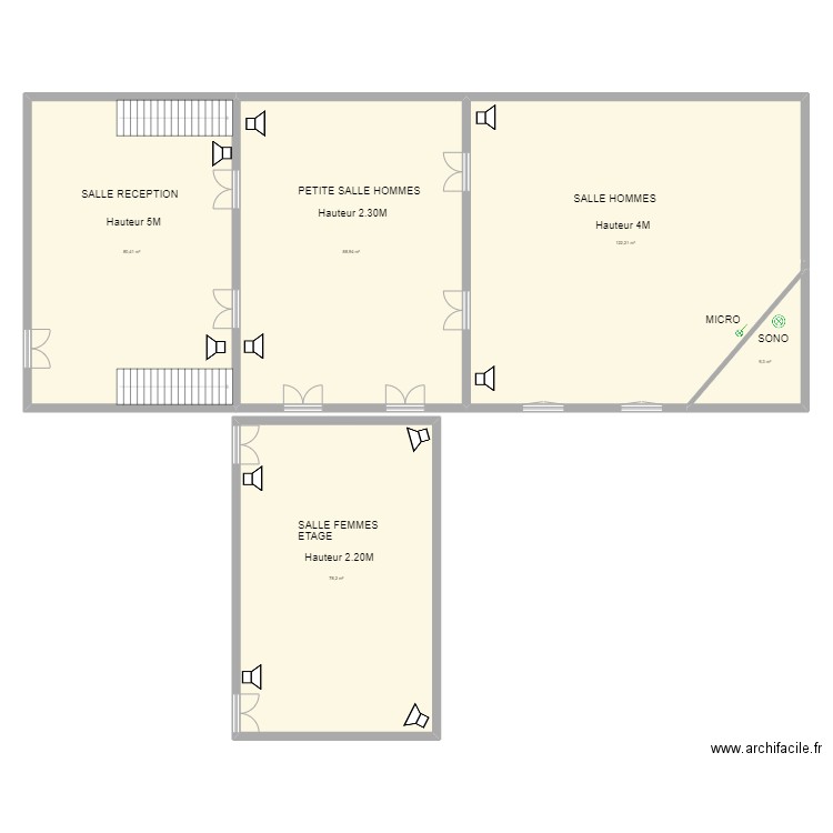 sono mosquée. Plan de 5 pièces et 379 m2