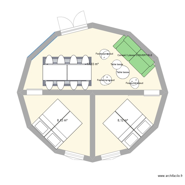 yourte 35m2 2. Plan de 0 pièce et 0 m2