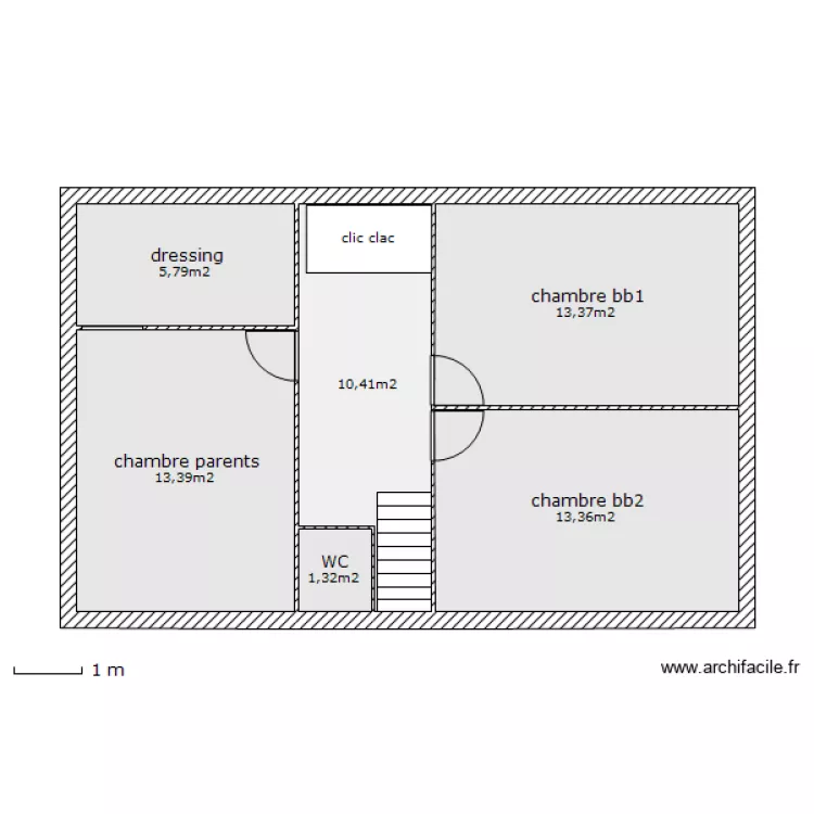 combles am&eacute;nageables. Plan de 