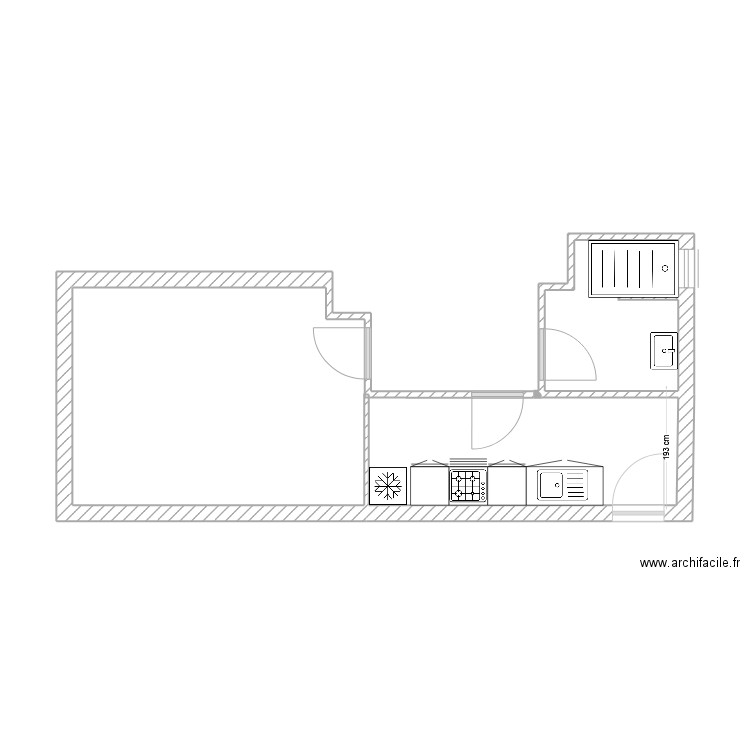 appart 8.2. Plan de 1 pièce et 4 m2