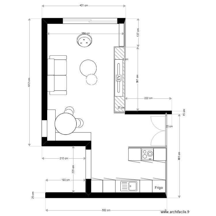 EX 2 MODULE 11 ag2. Plan de 2 pièces et 32 m2