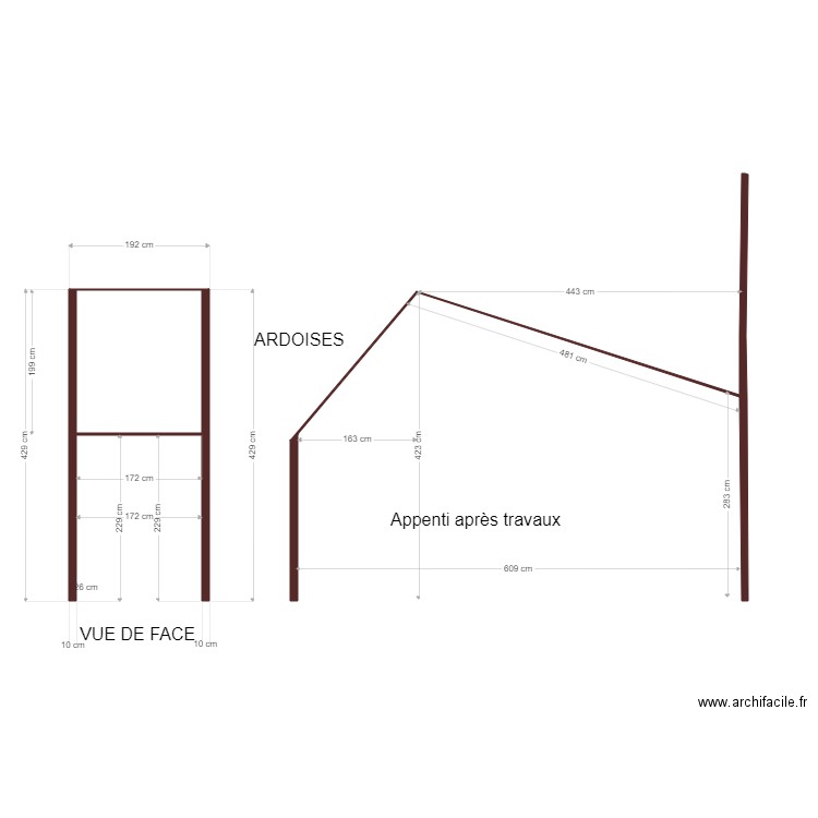 APPENTI APRES TRAVAUX MOD DOUTE. Plan de 1 pièce et 3 m2