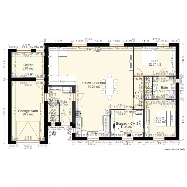 Projet Phil 01 et Int Am&eacute;nag&eacute;s. Plan de 