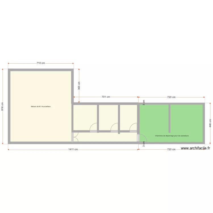 Maison Roland Hourcaillaou &agrave; Puerto Santa Cruz. Plan de 