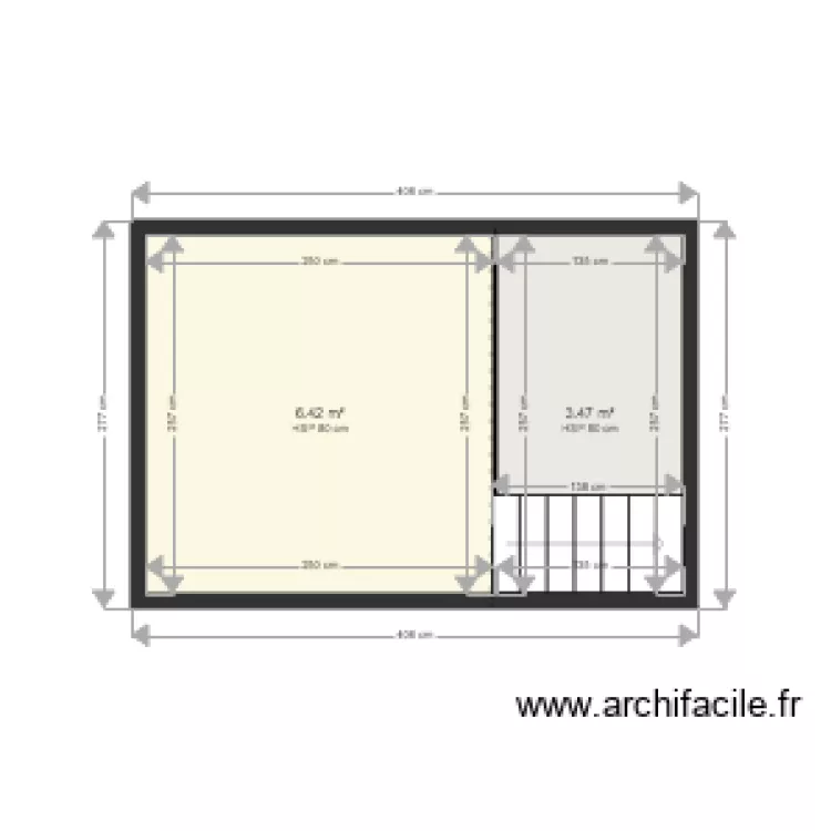 CHAMBRE LILOU AVANT. Plan de 