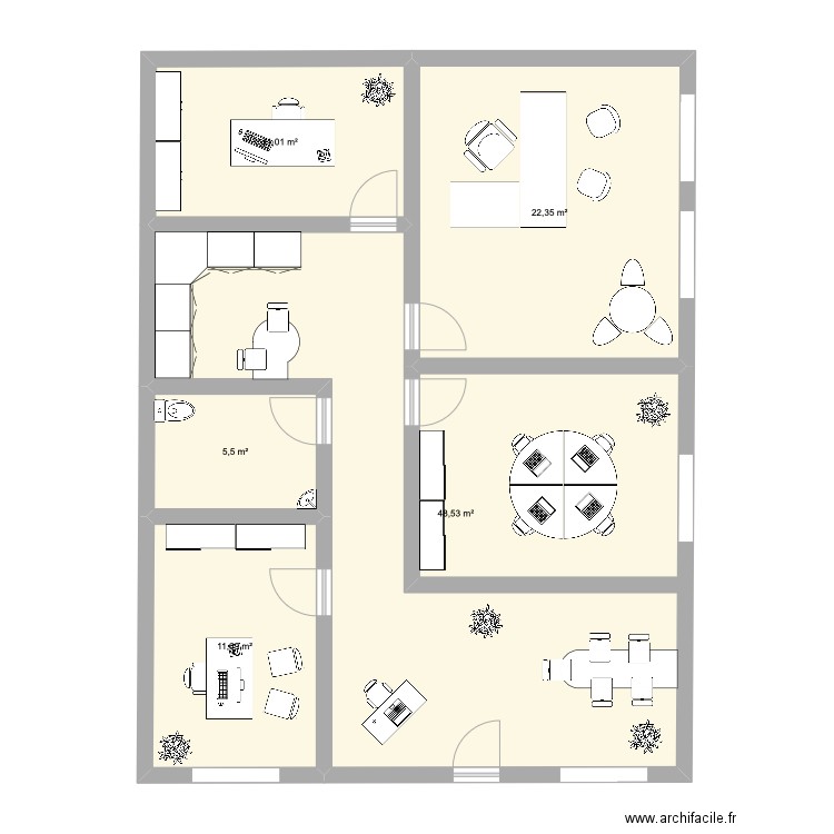 Plans V1 - 108m2. Plan de 5 pièces et 99 m2