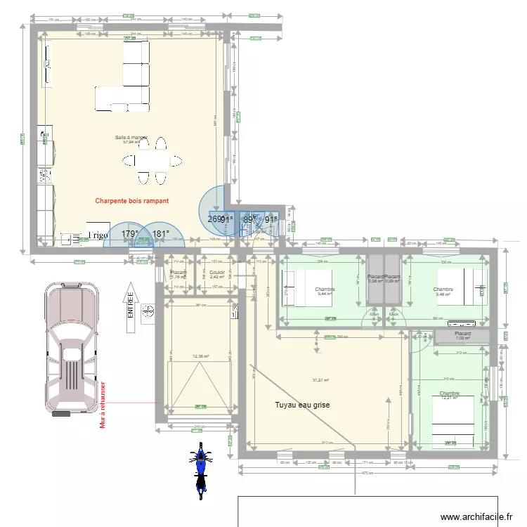 Projet Extention 55m2. Plan de 