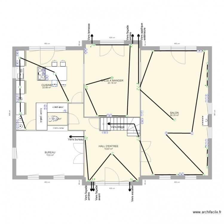 Rez de chausse. Plan de 0 pièce et 0 m2